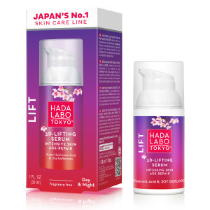 Hada Labo Tokyo, Serum 3-D Lifting Int, serum sojowe pod krem, silnie naprawcze, 30 ml