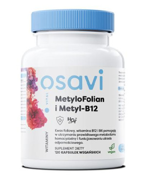 MetyloFolian i Metyl-B12, 120 vegan kaps., cena, wskazania, właściwości