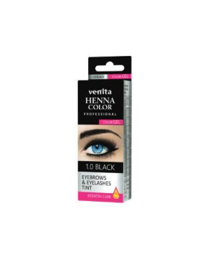 Venita Henna Color, henna do brwi i rzęs w żelu, 1.0 Black, 15 g