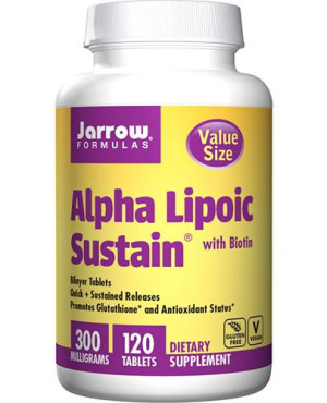 Jarrow Formulas Alpha Lipoic Sustain with Biotin 300 mg, tabletki, 120 sztuk