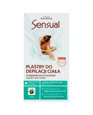 JOANNA SENSUAL Plastry do depilacji ciała, skóra wrażliwa - 12 szt.
