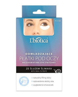 L'BIOTICA Odmładzające płatki pod oczy ze śluzem ślimaka, 3 x 2 szt