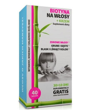 Noble Health Biotyna na włosy + Krzem, 40 tabletek