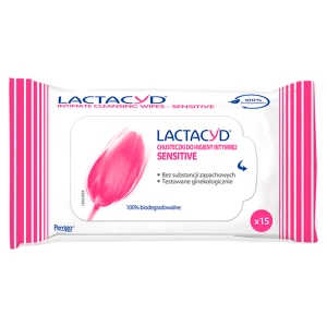 Lactacyd Sensitive chusteczki do higieny intymnej 15 sztuk
