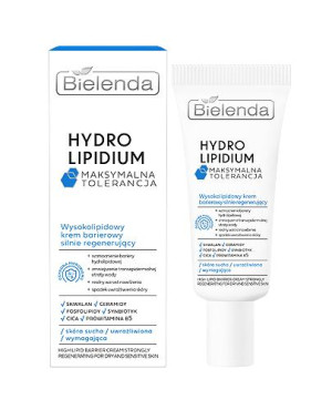 Bielenda Hydro Lipidium Maksymalna Tolerancja Wysoko-Lipidowy Krem barierowy silnie regenerujący, 50 ml