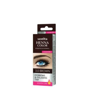 Venita Henna Color, henna do brwi i rzęs w żelu, 3.0 Brown, 15 g