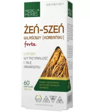 Medica Herbs Żeń-Szeń Właściwy (Koreański) Forte 60 kapsułek