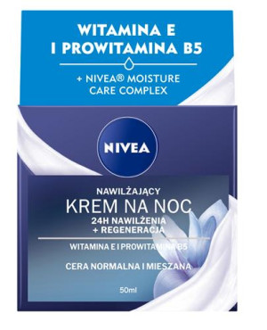 Nivea Nawilżający krem na noc witamina E cera normalna i mieszana - 50 ml