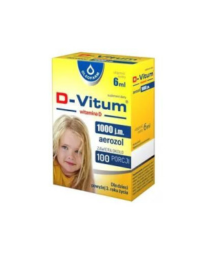 D-Vitum forte 1000 j.m., witamina D aerozol dla dzieci od 3. roku życia i dorosłych, 6 ml