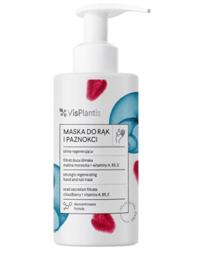 Vis Plantis Maska do rąk i paznokci regenerująca filtrat śluzu ślimaka + malina moroszka + witaminy A,B5,E, 135 ml