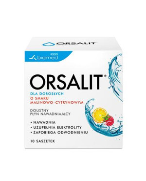 Orsalit dla dorosłych, smak malinowo-cytrynowy, proszek, saszetki, 10 sztuk