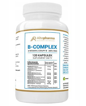 Altopharma Witamina B-Complex 8 witamin z grupy B 200% RWS - 120 kaps. - cena, opinie, wskazania