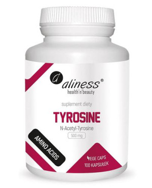 ALINESS Tyrosine 500 mg - 100 kaps. - zwiększa koncentrację, wspomaga walkę ze stresem - cena, dawkowanie, opinie