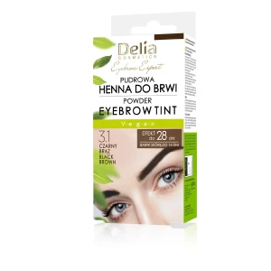 Delia, Pudrowa henna do brwi 3.1, czarny brąz, 4 g