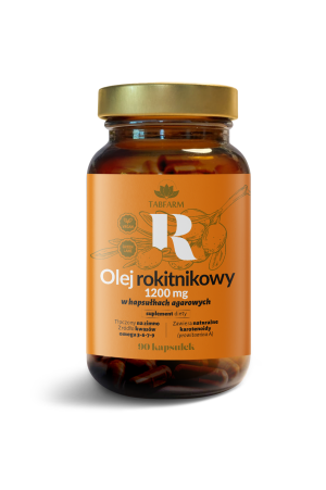 Olej rokitnikowy 1200 mg w kapsułkach agarowych, 90 sztuk
