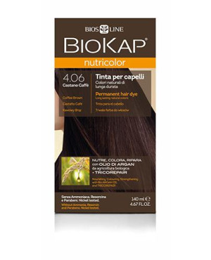 BioKap Nutricolor, Farba do włosów 4.06 Kawowy Brąz, 140 ml