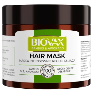 BIOVAX BAMBUS & OLEJ AVOCADO Maska intensywnie regenerująca - 250 ml
