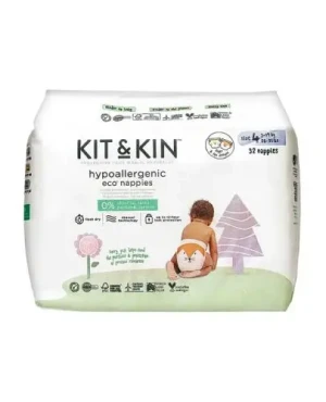 Kit & Kin Pieluszki biodegradowalne 4 Maxi Plus 9-14 kg Fox/Tiger 32 sztuki