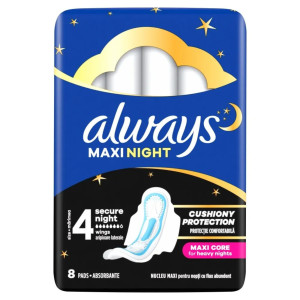 Always Classic Podpaski ze skrzydełkami Night, 8 sztuk