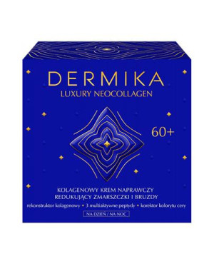 Dermika Luxury Neocollagen, kolagenowy krem naprawczy do redukcji zmarszczek i bruzd na dzień/na noc, 60+ 50 ml