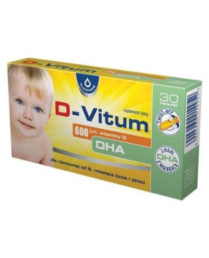 D-Vitum 600 j.m. witamina D DHA, kapsułki twist-off, 30 sztuk