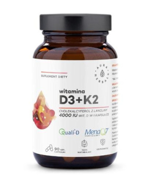 Aura Herbals Witamina D3 + K2 4000 IU, kapsułki, 90 sztuk