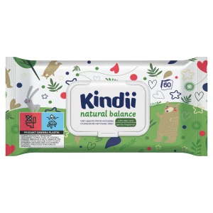 KINDII NATURALS BALANCE chusteczki nawilżane dla niemowląt - 60 szt. - cena, opinie, stosowanie