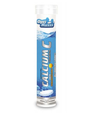 Optimusss Calcium + Witamina C, 20 tabl. mus., cena, opinie, właściwości