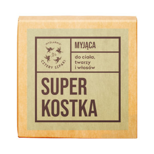 Mydlarnia Cztery Szpaki, Super kostka myjąca do ciała, twarzy i włosów, 75 g