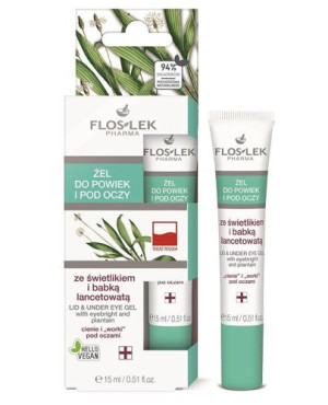 Flos-Lek, żel do powiek i pod oczy, ze świetlikiem i babką lancetowatą, 15 ml