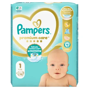 Pampers Premium Care pieluszki rozmiar 1, 2 kg - 5 kg, 72 sztuki