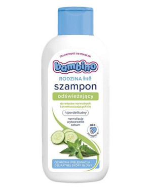 Bambino Rodzina, Szampon odświeżający do włosów normalnych i przetłuszczających się, 400 ml