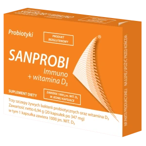Sanprobi Immuno + Witamina D3, kapsułki, 20 sztuk