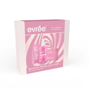 Zestaw Evree Mystic Rose pielęgnacja twarzy i rąk, Tonik 200 ml, Krem do twarzy 75 ml, Krem do rąk 50 ml
