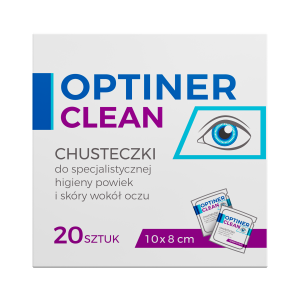 Optiner Clean Chusteczki do specjalistycznej higieny powiek i skóry wokół oczu, 20 sztuk