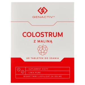 Genactiv, Colostrum z maliną, tabletki do ssania, 60 sztuk