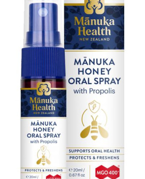 Manuka Health Spray doustny z miodem Manuka MGO 400+ i propolisem BIO 30, 20 ml