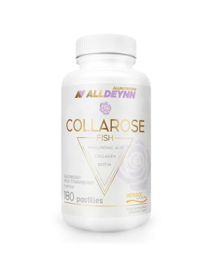 Allnutrition AllDeynn Collarose Fish Raspberry Wild Strawberry, 180 tabletek do ssania