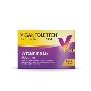 Vigantoletten MAX, Witamina D3 2000 j.m., kapsułki, 120 sztuk