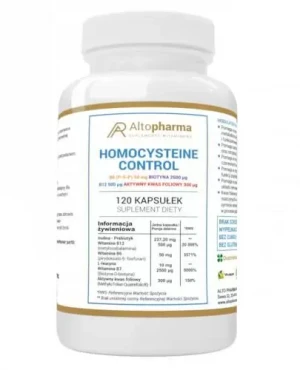 Altopharma Homocysteine Control B6 (P-5-P) + Biotyna + B12 + Kwas Foliowy 120 kapsułek