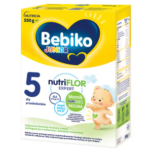 Bebiko Junior 5 Nutriflor Expert, odżywcza formuła na bazie mleka dla przedszkolaka, 550 g