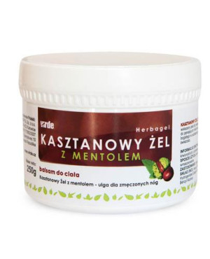 VIRDE Kasztanowy żel z mentolem - 250 ml. Na obrzęki kończyn dolnych, żylaki i pajączki.