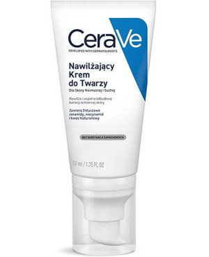CeraVe, nawilżający krem do twarzy dla skóry normalnej i suchej, 52 ml