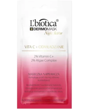 Lbiotica DermoMask Night Active Vita C + Odmładzenie maseczka naprawcza stymulująca cykl nocnej odnowy komórkowej 12 ml