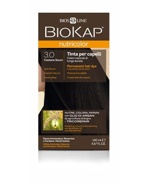 BioKap Nutricolor, Farba do włosów 3.0 Ciemny Brąz, 140 ml