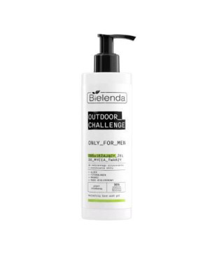 Bielenda Only For Men Outdoor Challenge, Odświeżający żel do mycia twarzy, 190 ml