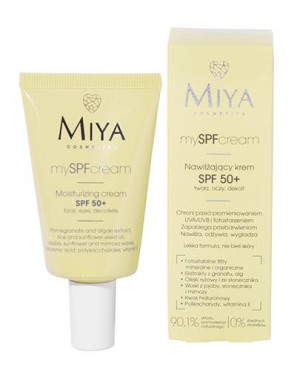 Miya mySPFcream Nawilżający Krem SPF 50+ twarz oczy dekolt, 40 ml
