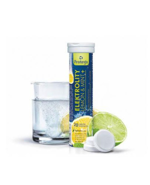 Protego, Elektrolity Lemon&Mint+, tabletki musujące, 20 sztuk
