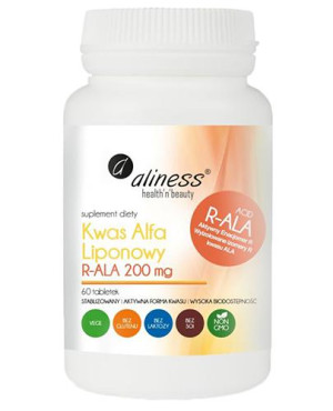 Aliness Kwas Alfa Liponowy R-ALA 200 mg - 60 tabl. - cena, opinie, właściwości