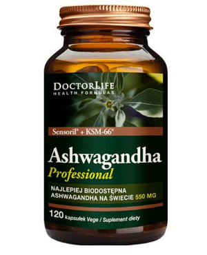 Doctor Life Ashwagandha Sensoril + KSM-66, 120 kaps., cena, opinie, wskazania